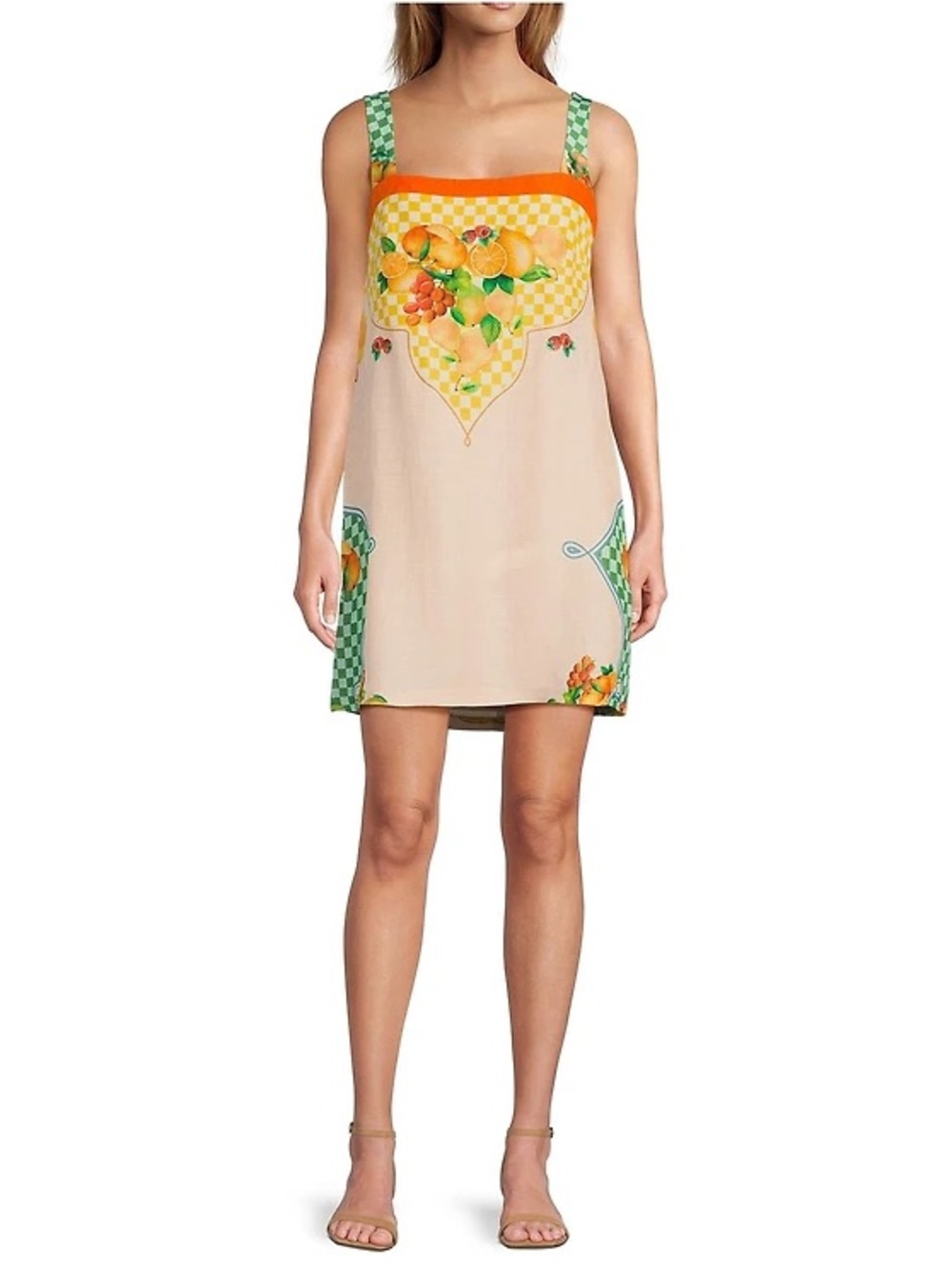 NWT Antonio Melani Eliana Fruit Print Linen Blend Dress Size L